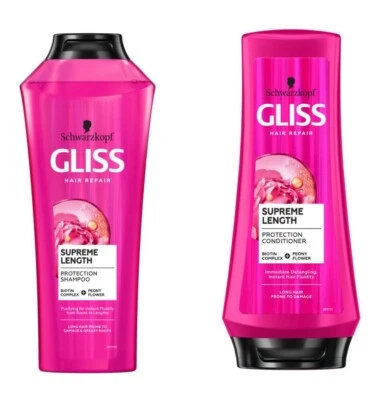 Schwarzkopf Gliss Kur SUPREME LENGTH Shampoo/Conditioner, Long and Damaged Hair - Image 1 of 4