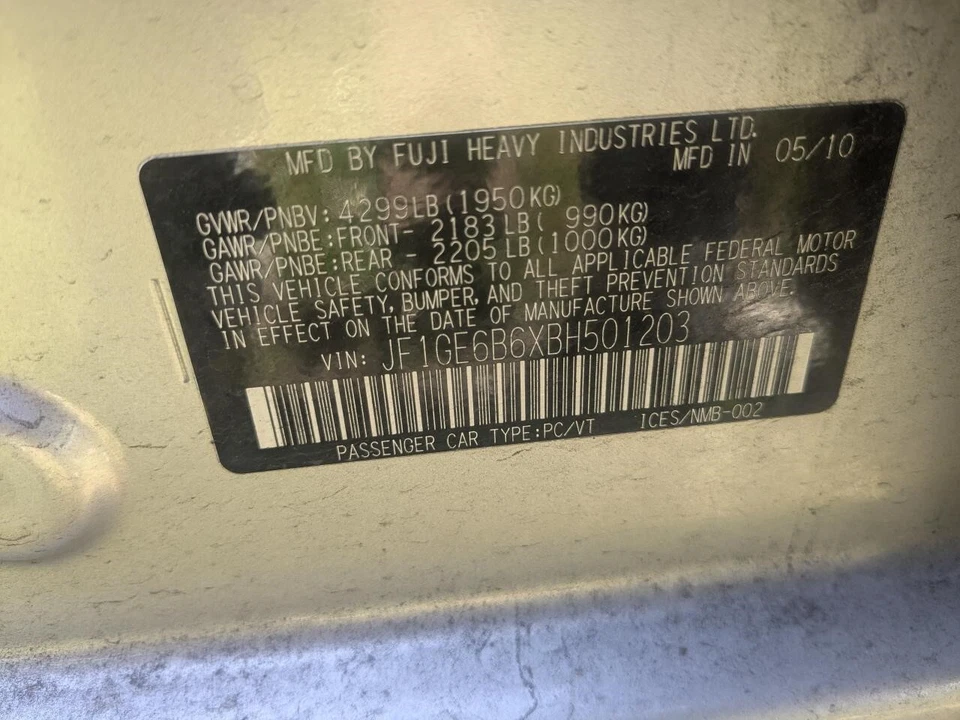 Sistema de monitoramento de pressão de pneus usado (TPMS) mod de controle serve: 2011 Subaru Imprez - Imagem 4 de 4