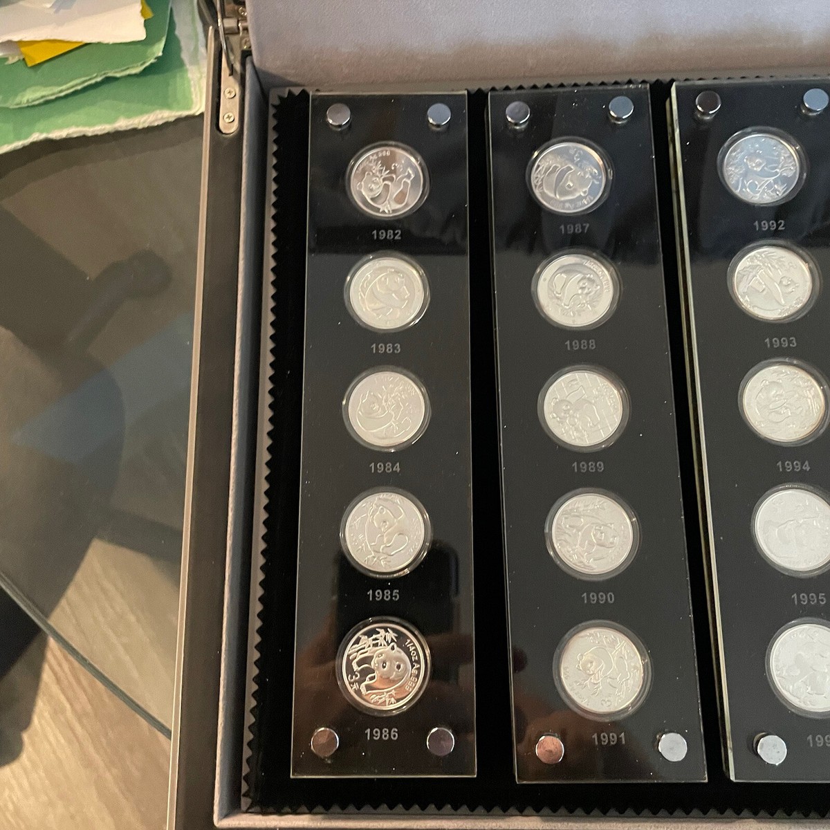 記念　コイン　セット 25th Anniversary Panda 3 Yuan 1/4 oz. Silver Set 1982-2007