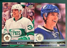 2017/18 UPPER DECK AUSTON MATTHEWS 170 & MITCH MARNER 174  2ND YEAR Leafs