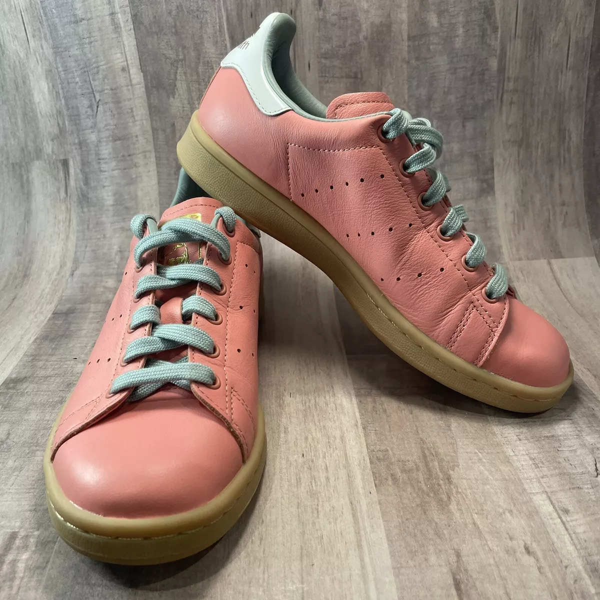 Mi Adidas Stan Smith Custom Size 4.5 Women s 6 B27935 Pink Gray Gold GUM SOLE