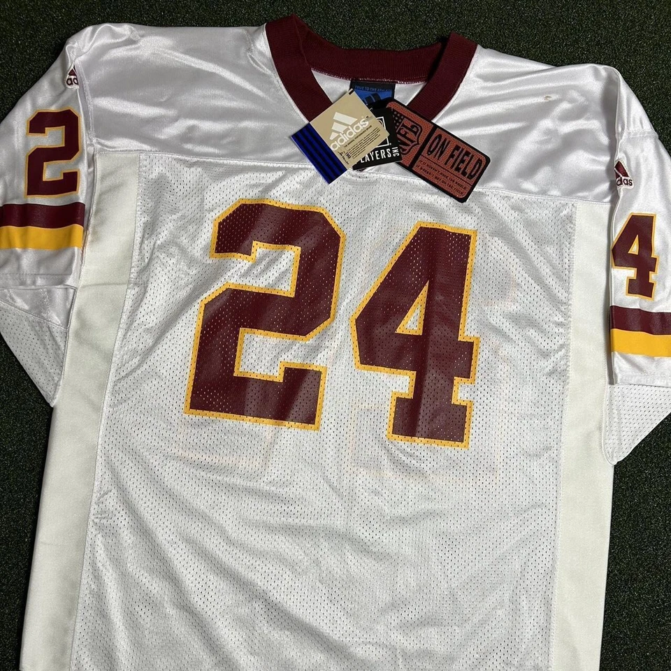Camiseta de fútbol americano vintage de los Washington Redskins ADIDAS auténtica de la NFL nueva campeona Foto 3 de 4