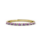 TriJewels Round Amethyst and Diamond Stackable Wedding Band 14K Gold Jp:10127