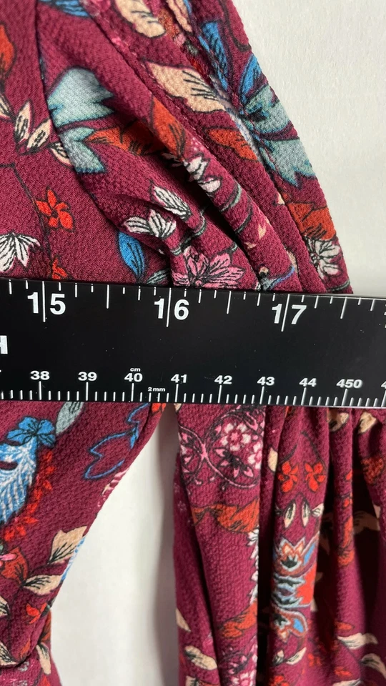 Romeo & Juliet Couture 女式露肩迷你连衣裙 V 领花卉印花 S 码 — 第 3/4 张图片