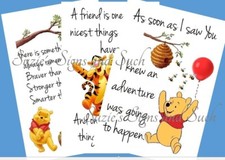 Lot of 3 Vintage Winnie the Pooh Fabric Blocks Braver, Friends Adventure