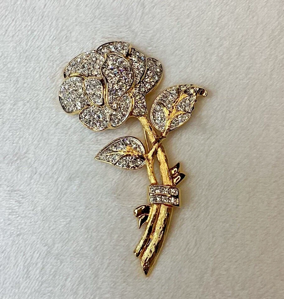 Broche/pin grande (4 pulgadas) Nolan Miller estrás rosa ~ IMPRESIONANTE