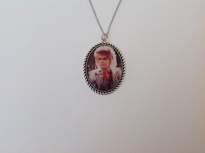 David Bowie the Labyrinth silver necklace retro vintage Jareth goblin king 