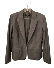 Anne Klein Suit Jacket Gray 1 Button Blazer Size 8