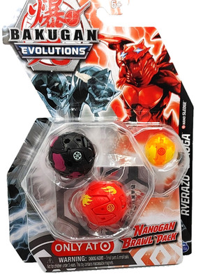 NEW Bakugan Evolutions Nanogan Brawl Pack 3 Balls Sealed Orange Black Yellow