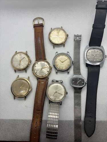 Lot Of 8 Vintage Timex Mechanical/automatic. Marlin, 21 Jewel, US Time