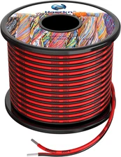 20 AWG Silicone Electrical Wire, 200Ft 2 Conductor (100Ft Black, 100Ft Red)