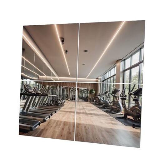 Workout Gym Mirror Tiles - 10x10 Pack of 4, Full-Length Self 10"L x 10"W - 4Pcs