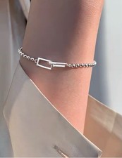 Silber 925 Armband Armkette 2mm 19cm Kugel Damen Herren