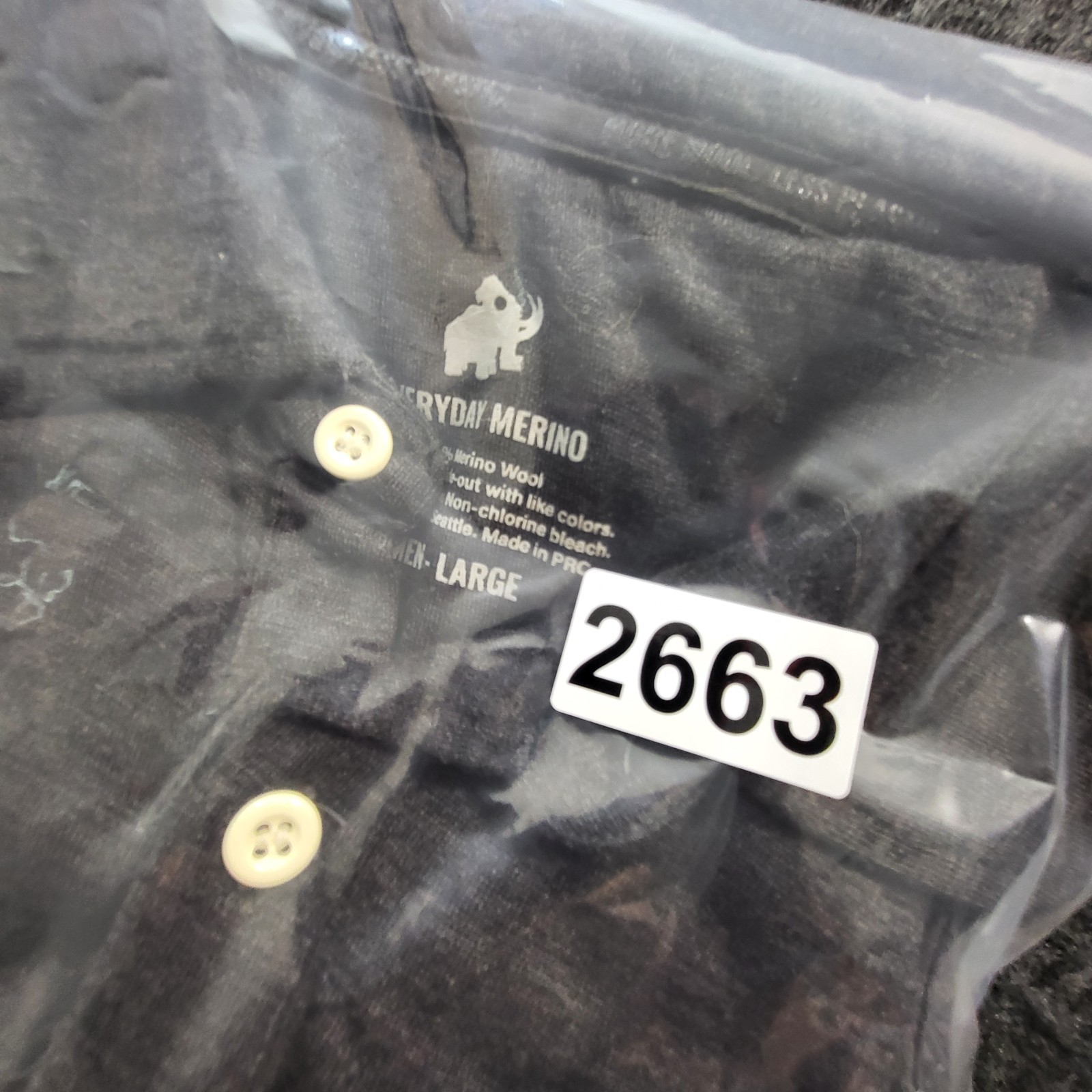 Woolly Shirt Men's L Charcoal Gray Button Up Short Sleeve 100% Merino Wool 