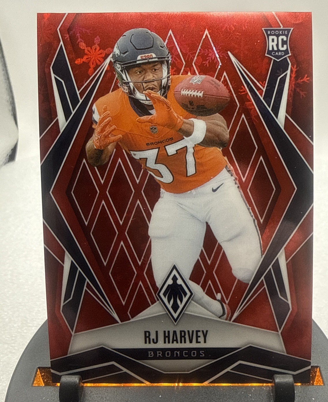 RJ Harvey 2025 Panini Phoenix #176 Red Winter Rookie RC 217/399 Broncos