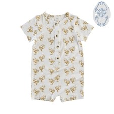 Kate Quinn Short Sleeve Union Shortie Jumpsuit Chicks Size 18-24 Months Bamboo