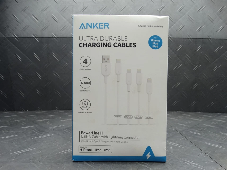 Сертифицированный MIFI кабель для ультразарядки Anker PowerLine II USB-A - Lightning упаковка 3 шт. - Изображение 2 из 4