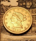 1853 CC US Gold $2.50 Quarter Eagle MAGICIANS COIN