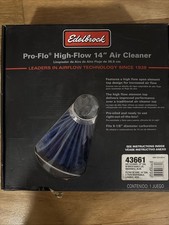 Edelbrock Air Cleaner Assembly Pro-Flo Round 14 in. Blue Cotton Gauze Pro-Charge