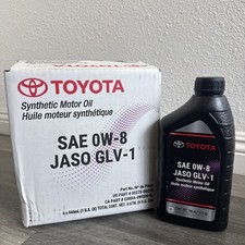 Toyota OEM Genuine SAE 0W-8 JASO GLV-1 Synthetic Motor Oil 00279