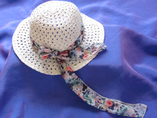 H M Girls Straw Summer Sun Hat White with Band Bow 18m-4 Years