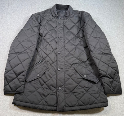 Jos A Bank Mens ANTHONY Large Black Diamond Quilted Jacket NWT