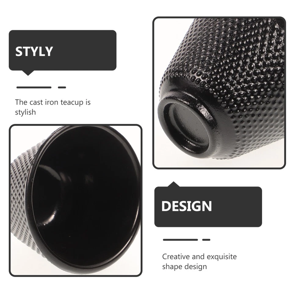 2pcs Cast Iron Tea Cups Retro Style Tea Cups Household Kung Fu Teaware - Image 2 of 4