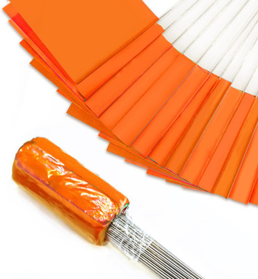 100Pack Fluorescent Orange Marking Flags, Writable | 15X4X5 Inch, Yard Flags for