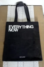 Saint Laurent EVERYTHING NOW Black 100% Cotton Handbag Tote Bag Made in Italy