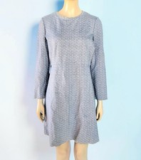 Tory Burch Gemini Chain Link Fit Flare Mini Dress Womens S Navy White