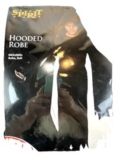 Halloween Costume Hooded Robe Child Med 8-10 Ghoul Witch Black Scary