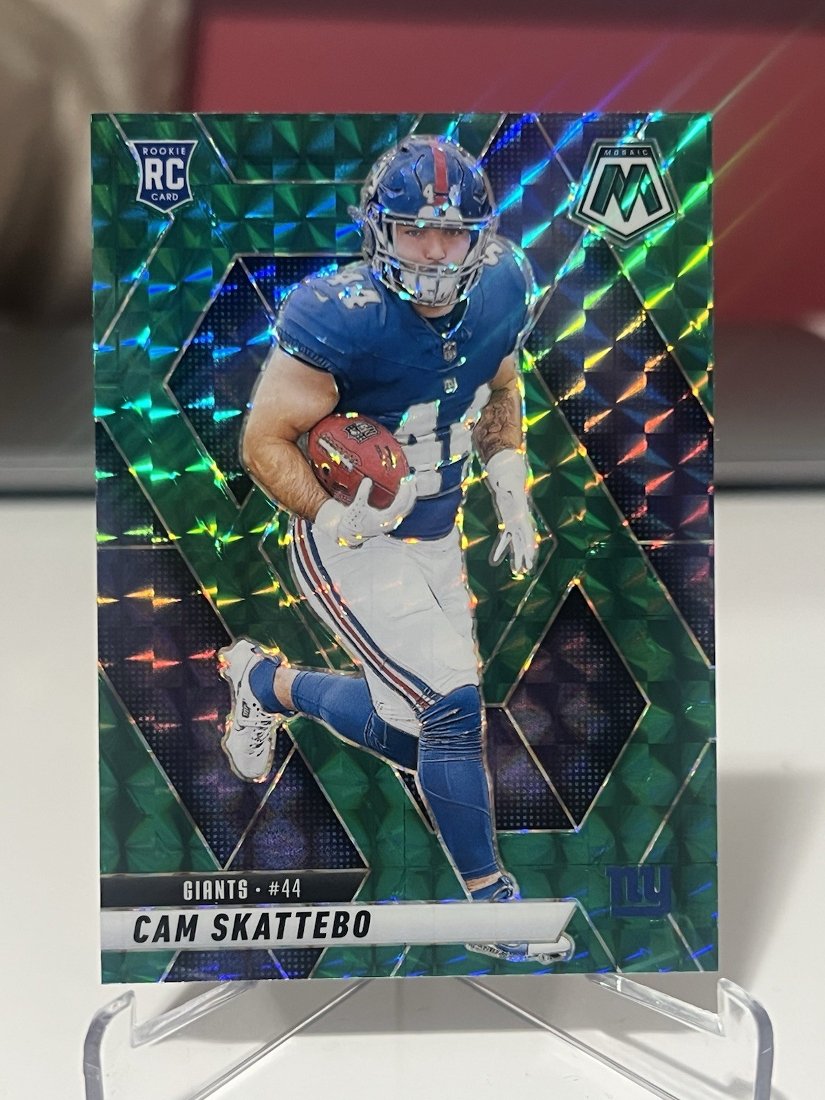 CAM SKATTEBO 2025 Panini Mosaic Football GREEN PRIZM Rookie Card #305 SP Giants