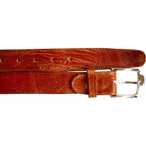 Belvedere Amber Ostrich Leg Dress Belt for Men