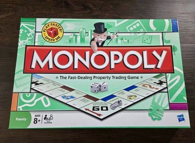 Vintage 2009 Monopoly Board Game Faster Speed Die Complete W/ Sealed Cards Nice