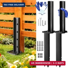 Fence Post Repair Kit 2 Pack, Heavy Duty Fence Post Anchor for Wooden Post