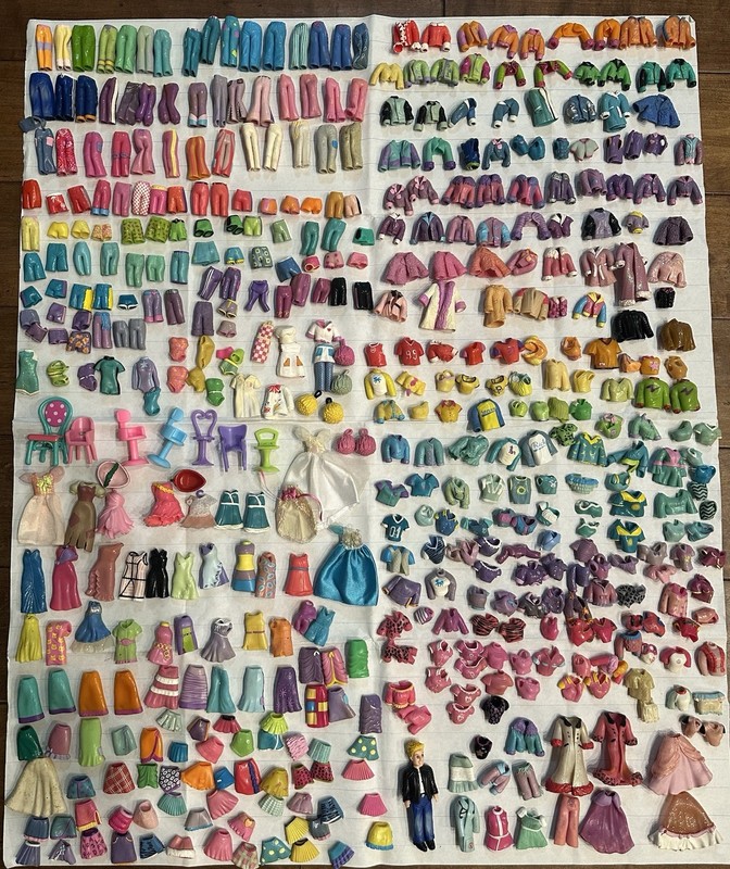 Huge Lot Polly Pocket doll 600+ Vintage Y2K Rubber Clothes Shoes Disney