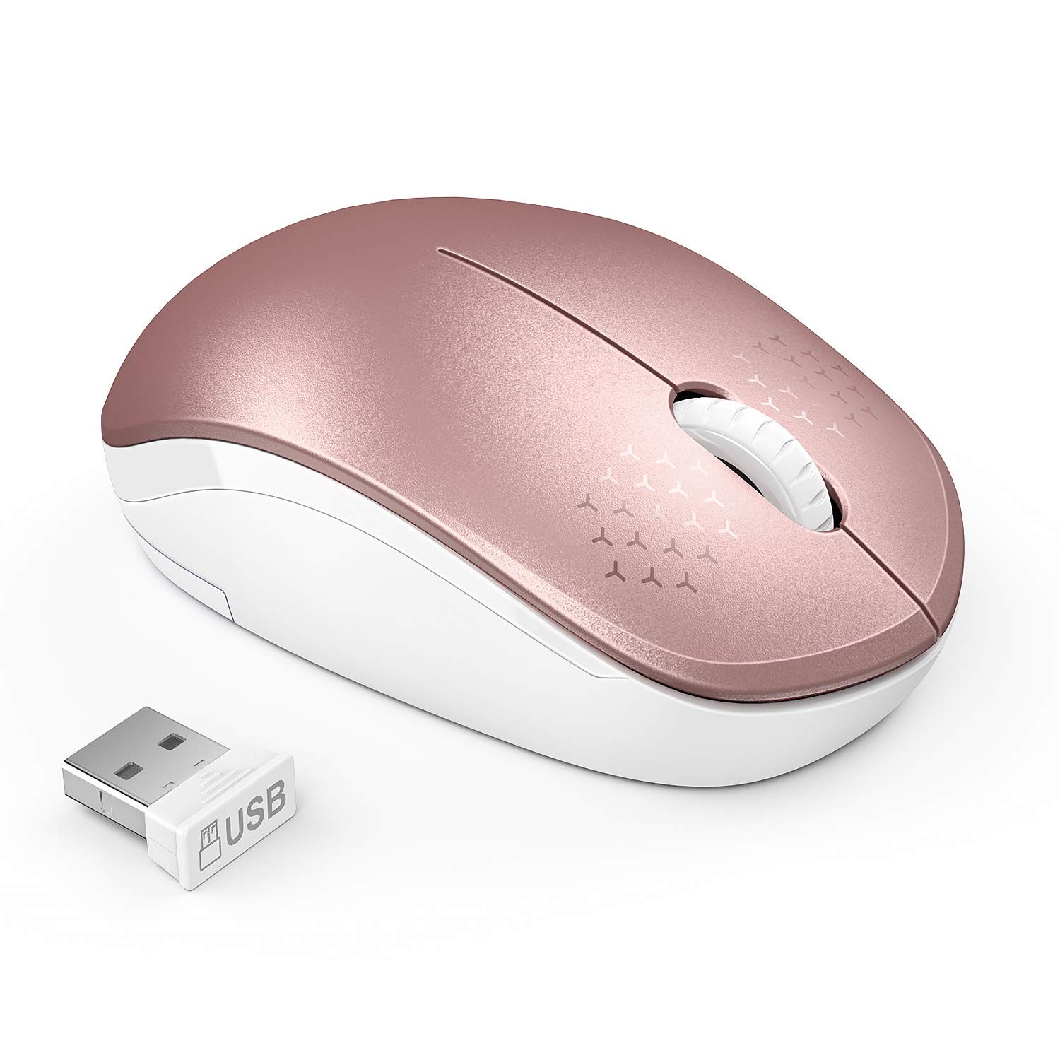 Wireless Silent Mouse with USB Receiver 2.4G Portable Computer Mouse for Laptop PC