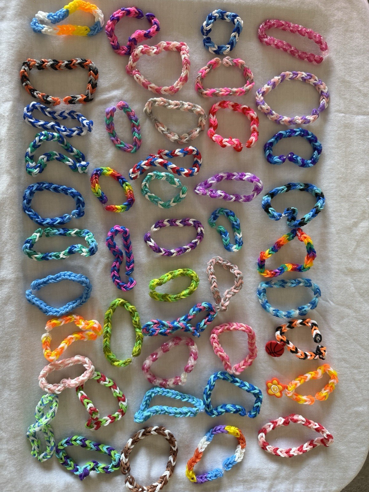 Handmade Multicolor Adjustable Rubber Plastic Bea… - image 1