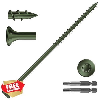 SG TZH #14 x 6'' Green Deck Screws 10lb
