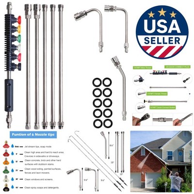 Upgrade Your Cleaning Power: 9 Stainless Steel Extension Wands for 4000 PSI
