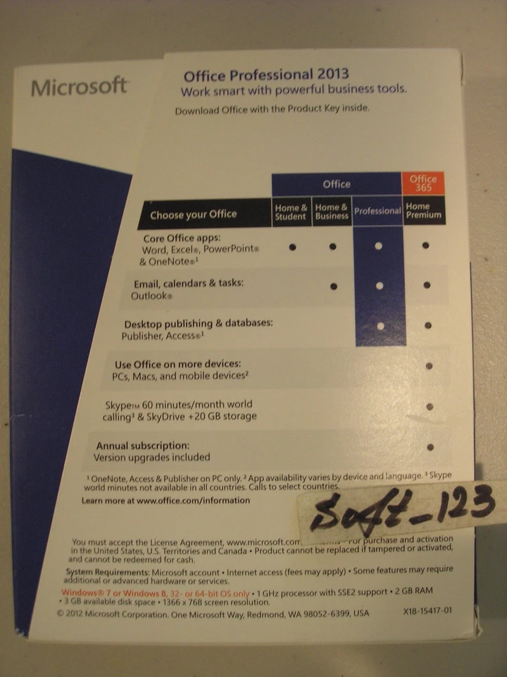 MS Microsoft Office 2013 Professional Full English Retail Boxed Version PKC=NEW= - Image 3 of 4