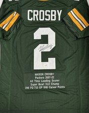 MASON CROSBY Signed Packers Custom Replica Stitched Green Jersey AUTO - JSA