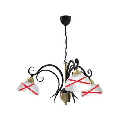 Euluna Kronleuchter Flora 3 Glasschirme Deckenlampe Leuchte E27 SIEHE TEXT/FOTO