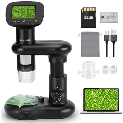 WADEO Handheld-Digitalmikroskop mit 2'' LCD-Bildschirm, 1000X Taschenmikroskop...