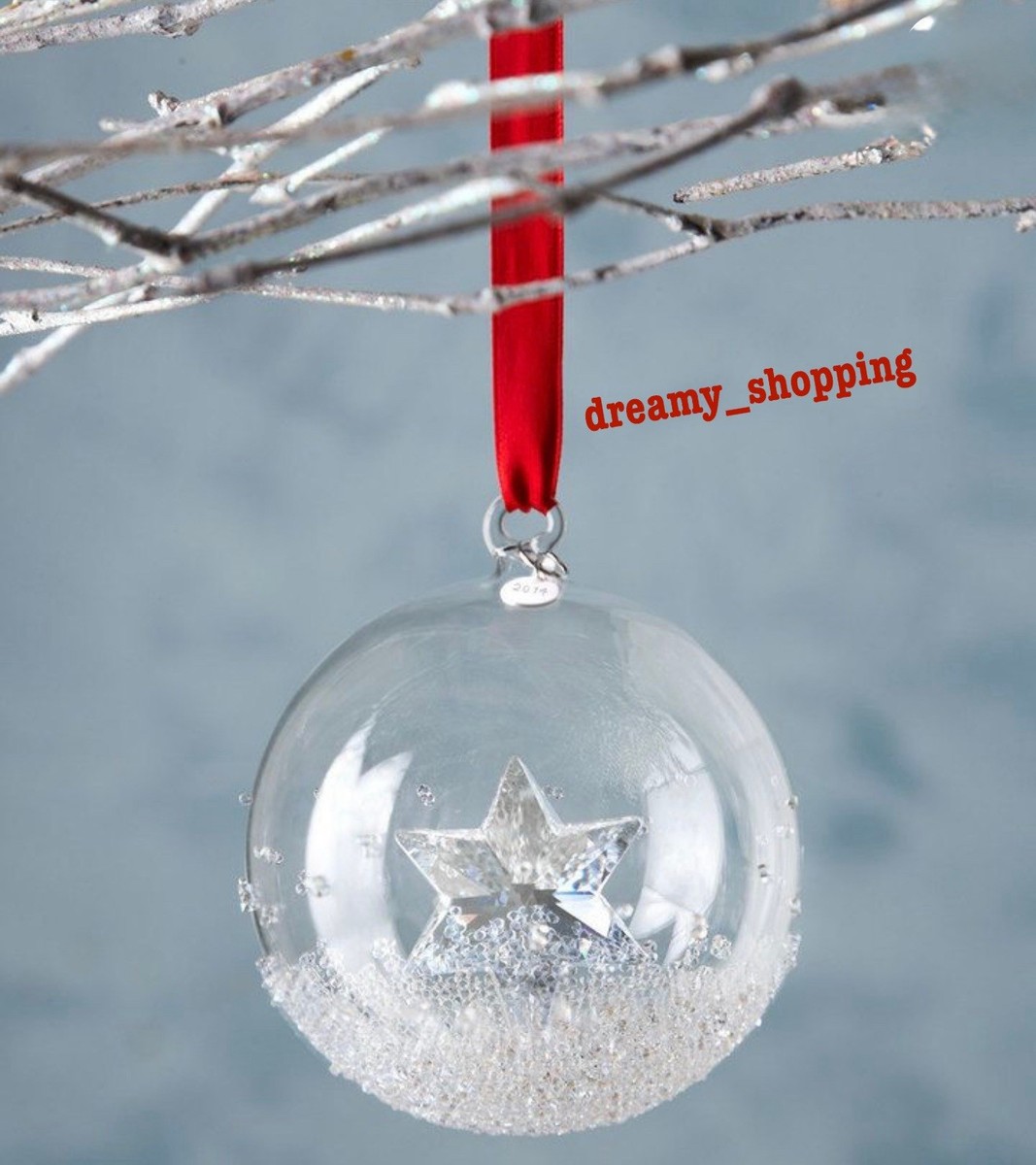 NIB Swarovski Christmas Ball 2014 With Star Inside Crystal