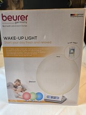 Beurer WL75 Wake-Up Light Alarm Clock White Digital FM Bluetooth Modern Round