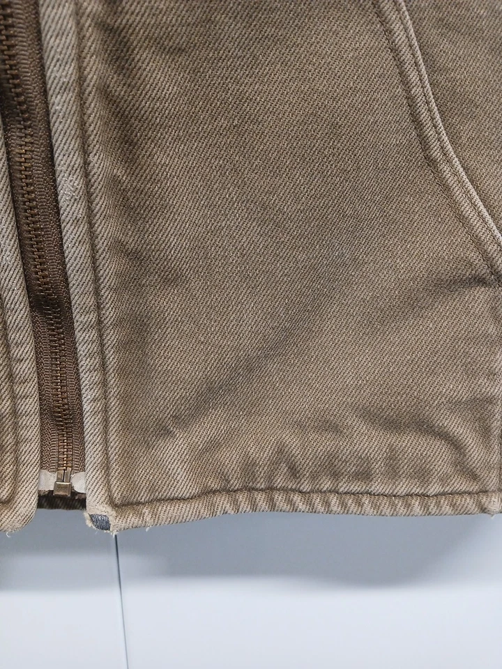 Chaleco Carhartt Para Hombres Pequeño Forrado de Vellón Ropa de Trabajo Bordado Cremallera Completa V19 BRK Foto 3 de 4