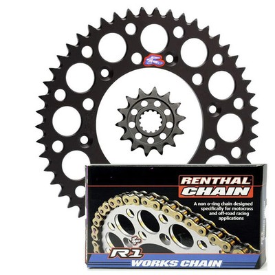 Renthal Honda CRF450R 13/52 Black Ultralight F/R Sprockets & Works Chain Kit