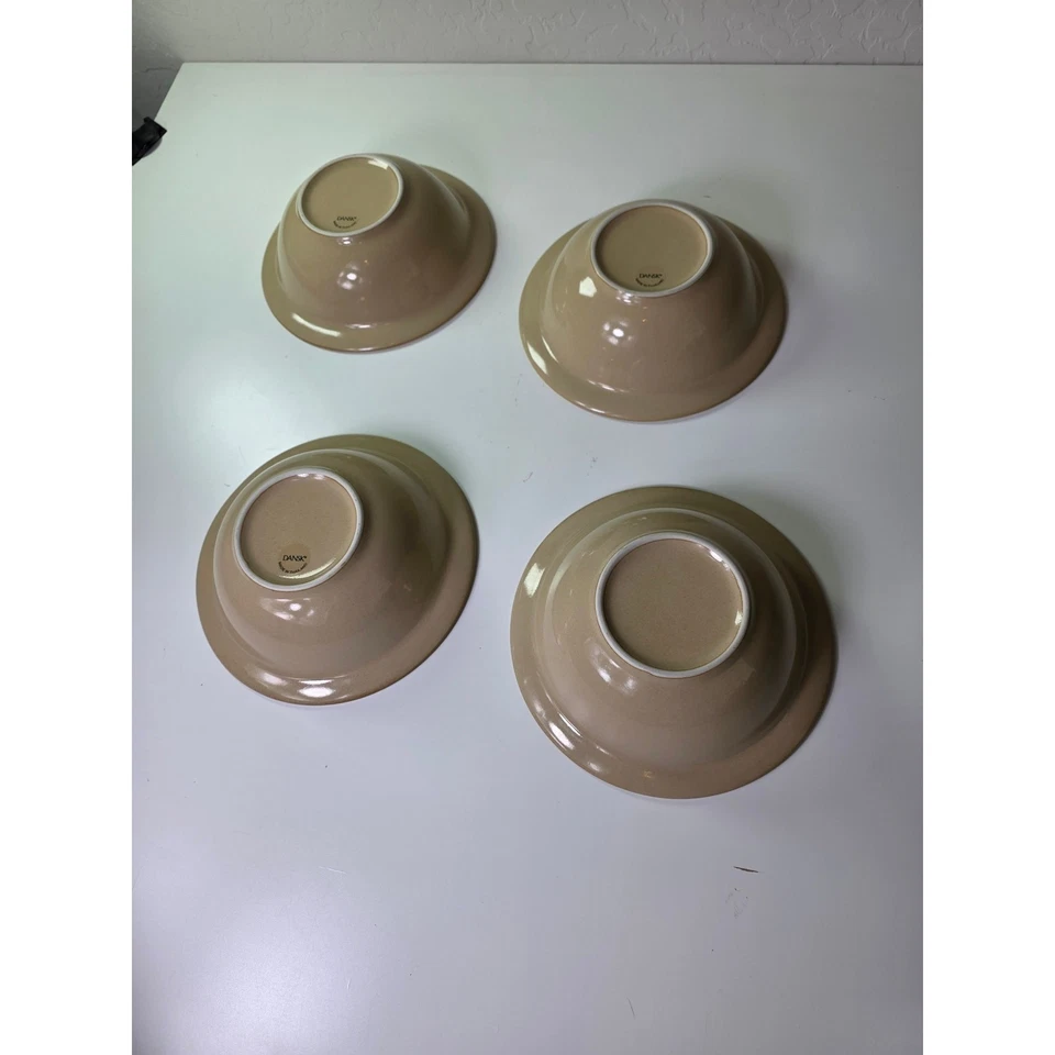 Set of 4 DANSK Sirocco Khaki Stoneware 7" Cereal Soup Bowls - Image 4 of 4