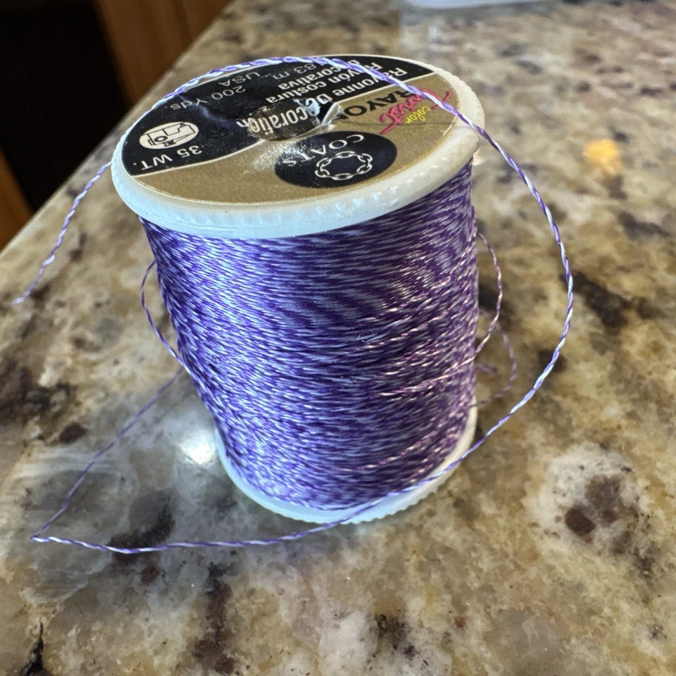 Coats & Clark Rayon Twist 200 Yd 35 Wt Light Purple Thread - Image 4 of 4